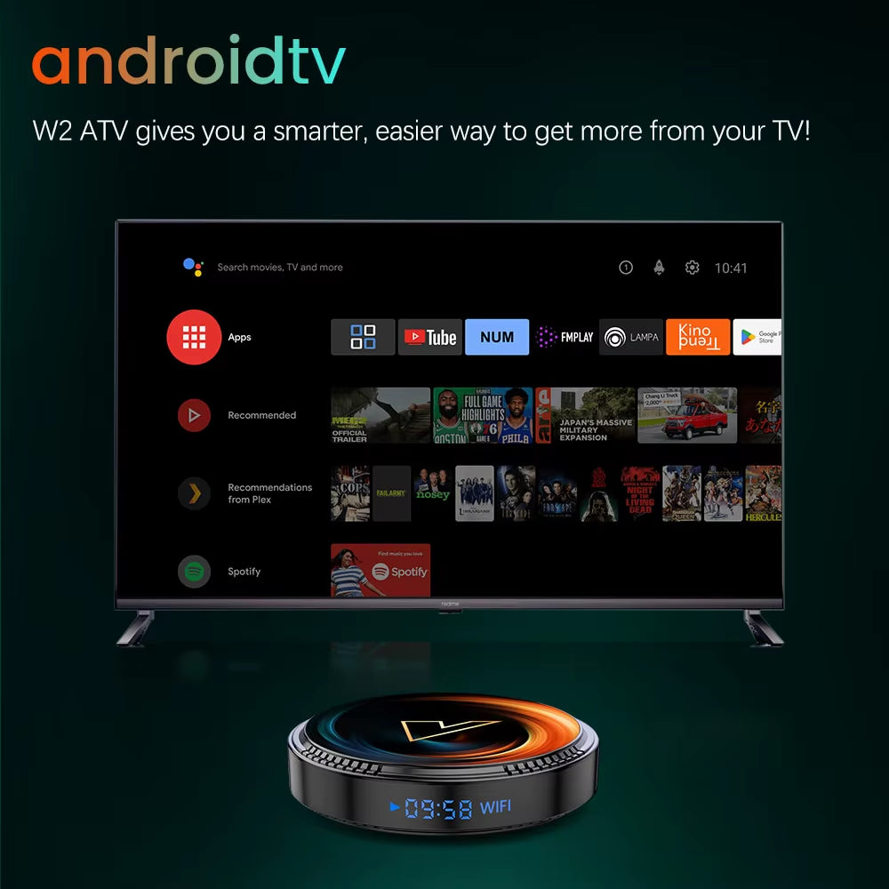 W2 ATV TV Box Android 11 Amlogic S905W2 Support 4K AV1 2.4&5G Wifi BT with Google Voice Remote 2G16G 4G32G 64G Smart TV Box