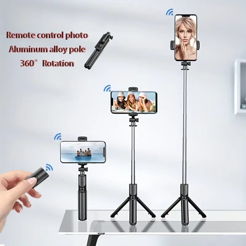 Portable Selfie Stick Tripod Foldable 360 ​​Degree Rotation with Bluetooth Selfie Stick Suitable for Smartphone Live Shooting