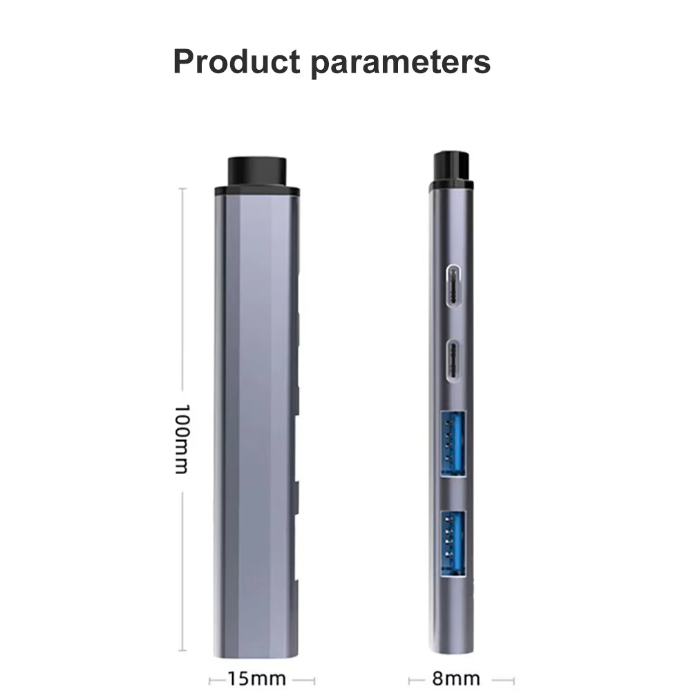 5-IN-2 USB C HUB Type C to USB 3.0 HUB PD 65W Multi USB Splitter Adapter OTG for Lenovo Macbook Pro Computer Accessories