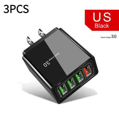 Illuminated 4USB Mobile Phone Charger 3A Charging Head