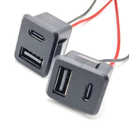 1/3PCS 20V 3A Double Layer USB Female Base Type-C Socket a Female USB Lamp Charging Socket Power Socket with Cable 3A Connector