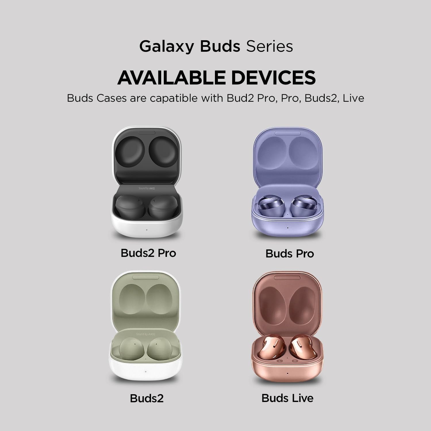 Compatible Galaxy Buds Case - Full Body Shockproof Hard Shell Cover (Modern-Sand Stone)