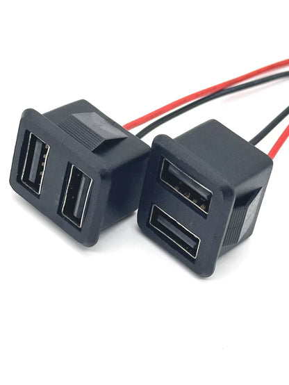 1/3PCS 20V 3A Double Layer USB Female Base Type-C Socket a Female USB Lamp Charging Socket Power Socket with Cable 3A Connector