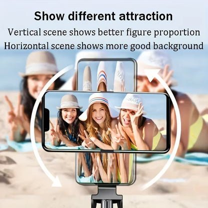 Portable Selfie Stick Tripod Foldable 360 ​​Degree Rotation with Bluetooth Selfie Stick Suitable for Smartphone Live Shooting