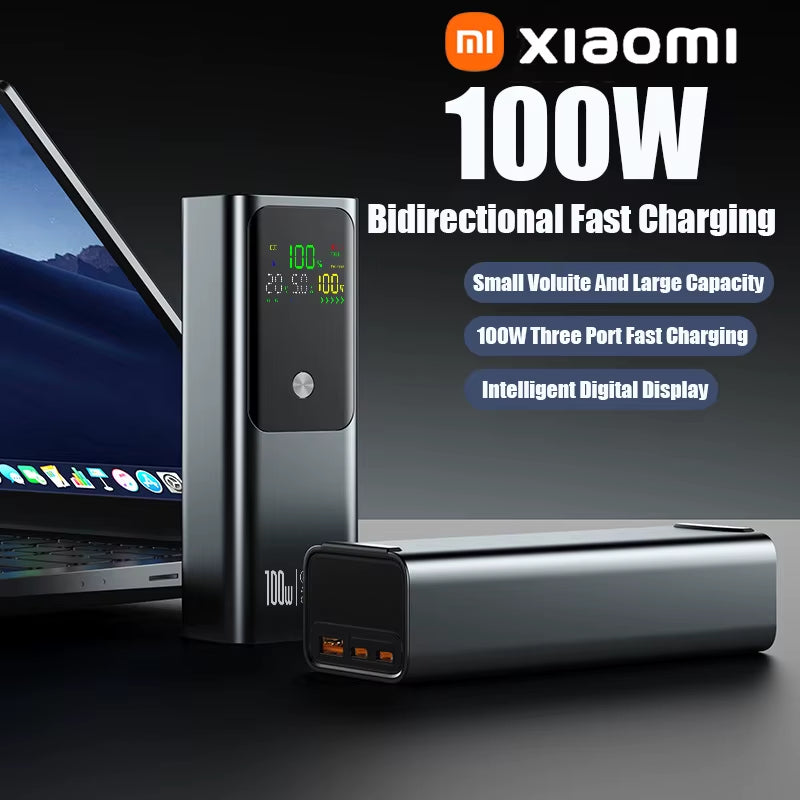 Xiaomi 50000Mah Portable Color Screen Power Bank Supports PD100W Bidirectional Fast Charging Suitable for Iphone Laptop Samsung