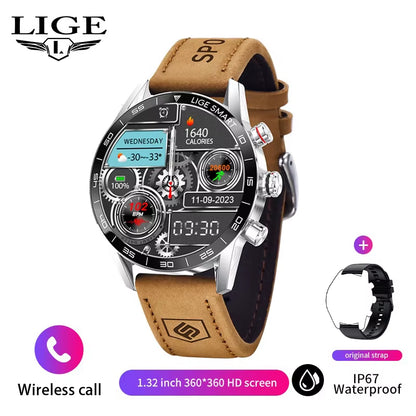 2025 New Rugged Military Sports Smart Watch Men 1.39” HD Screen Heart Rate Bluetooth Call Waterproof Outdoor Men Smartwatc