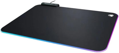 Sense Aimo RGB Illumination Gaming PC Mousepad, Non Slip Back, Computer Mouse Pad, Soft PC Gaming Desktop Mat with Stitched Edges, Owl Eye Sensors, Black, Medium